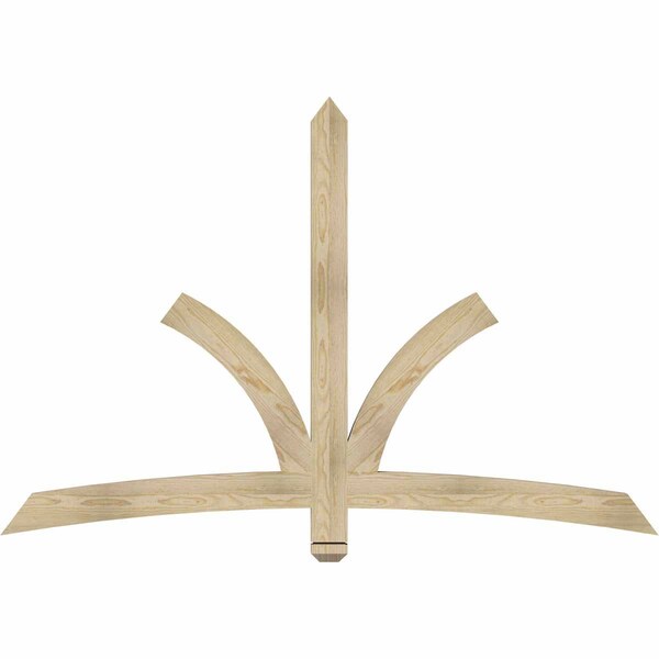 Ekena Millwork Davenport Rough Sawn Timber Gable Bracket, Douglas Fir, 72"W x 48"H x 2"D x 4"F, 16/12 Pitch GBW072X48X0204DAV00RDF - main